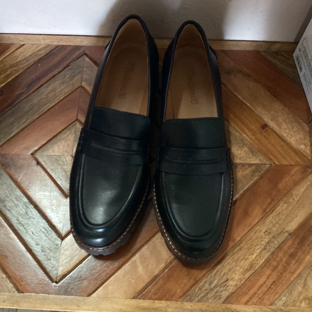 Madewell Black Leather Corrine Loafer